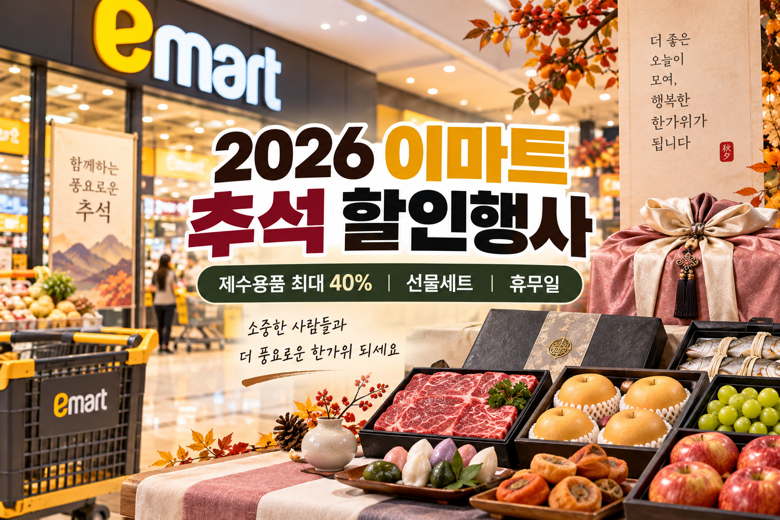 2026 이마트 추석 할인행사 제수용품 선물세트 휴무일
