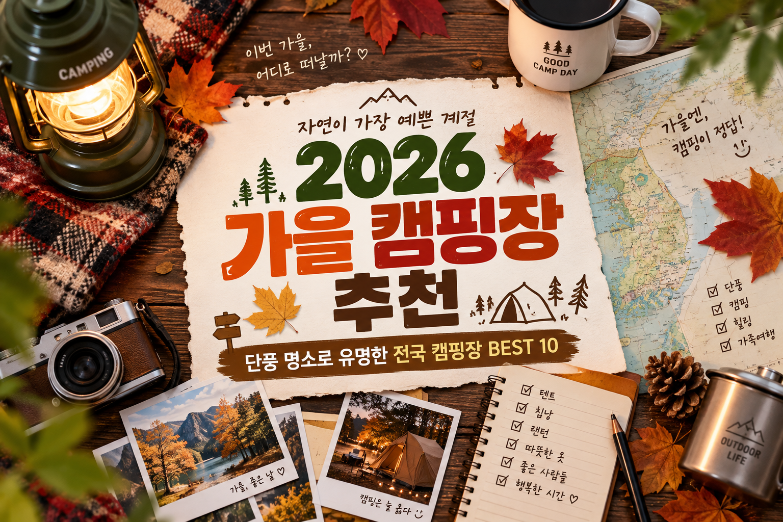 2026 가을 캠핑장 추천｜단풍 명소로 유명한 전국 캠핑장 BEST 10