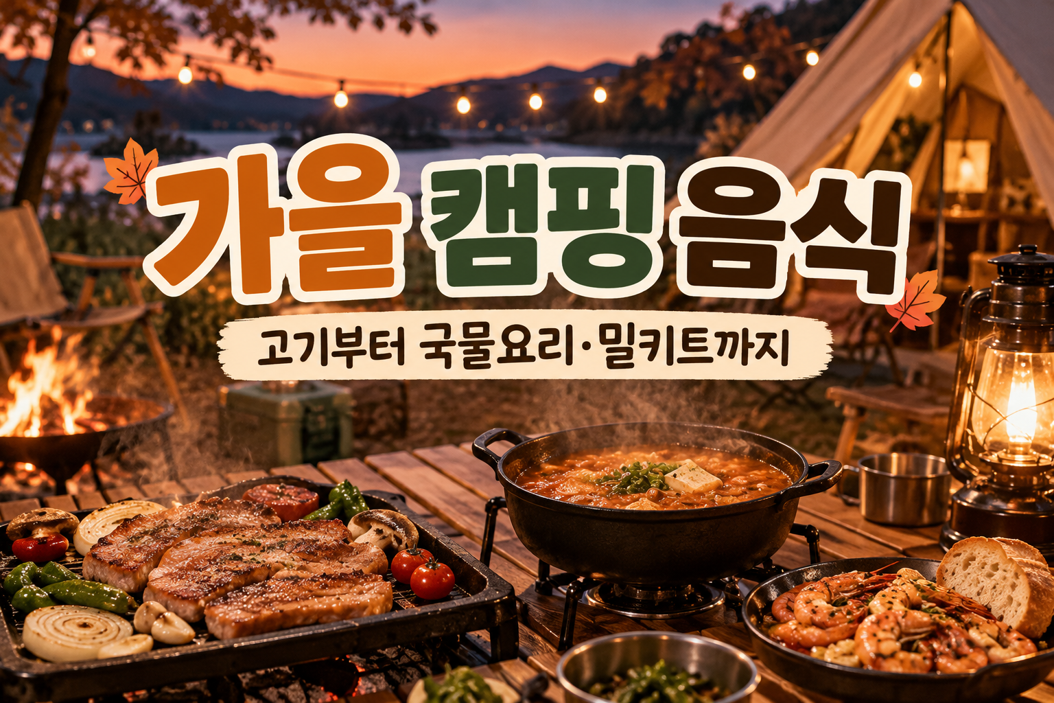 가을 캠핑 음식 추천 고기와 국물요리 캠핑 밀키트 메뉴