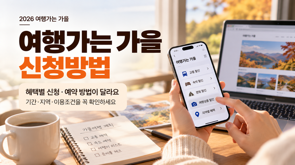 2026 여행가는 가을 신청방법 혜택별 예약 기간 지역 이용조건 확인