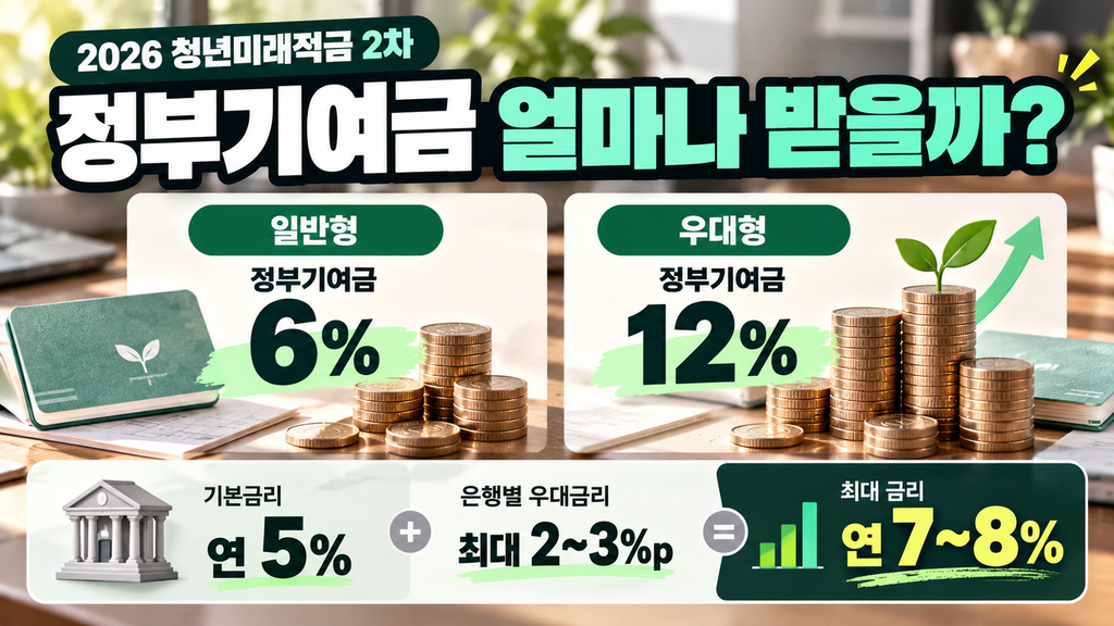 청년미래적금 일반형 정부기여금 6% 우대형 12% 금리 비교