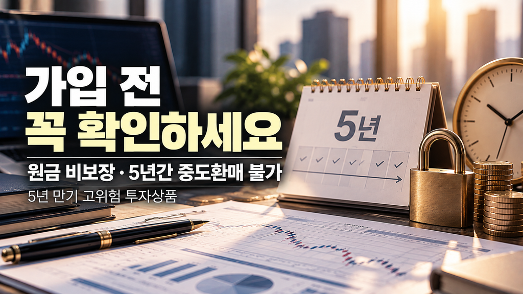 국민참여성장펀드 원금 비보장과 5년간 중도환매 불가 주의사항