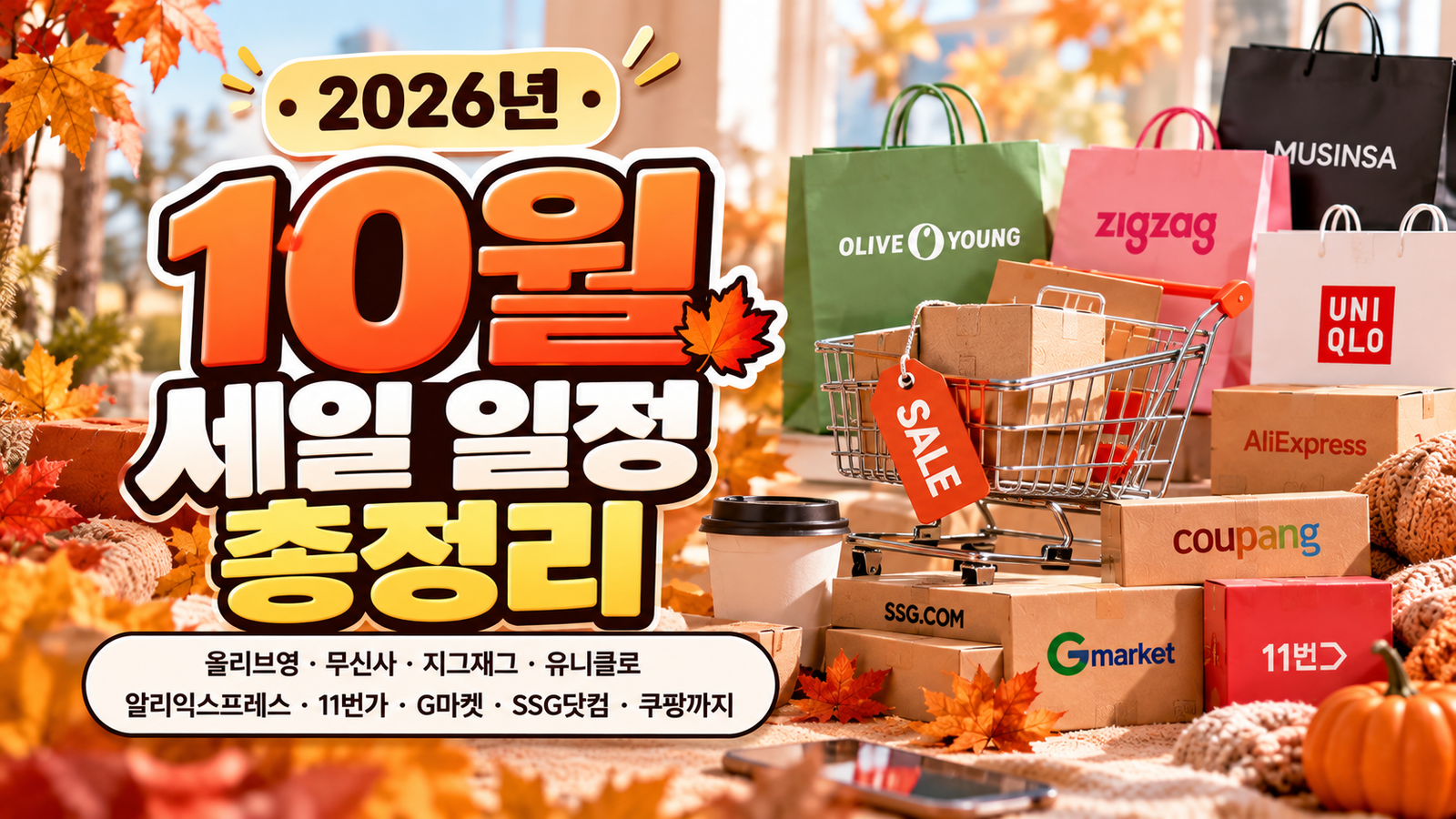 2026년 10월 세일 일정 총정리｜올리브영·무신사·지그재그·유니클로 할인