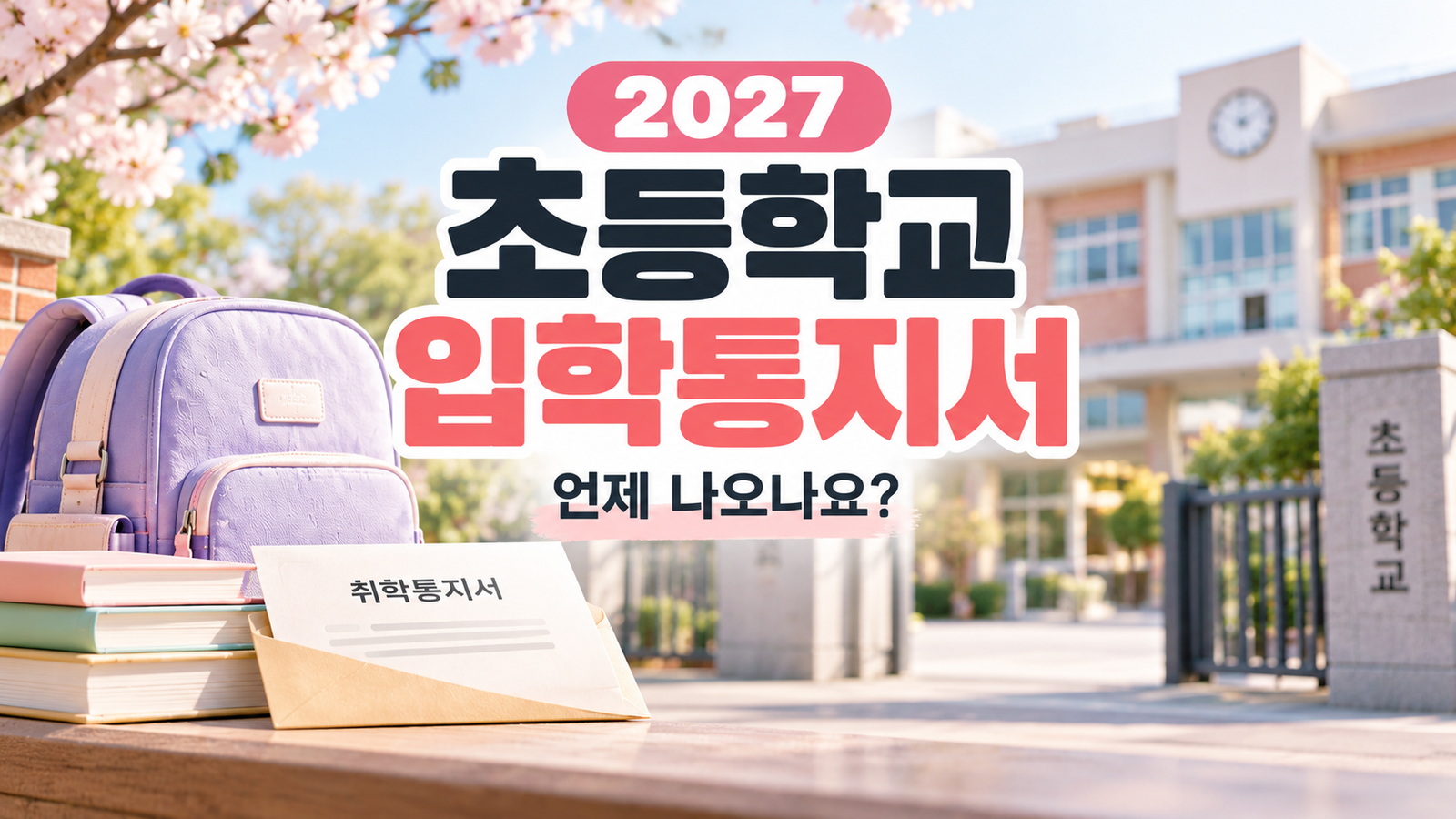 2027 초등학교 입학통지서 발급 시기와 학교 배정
