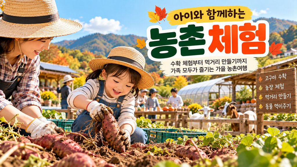 아이와 함께하는 가을 농촌 체험 수확 체험과 먹거리 만들기