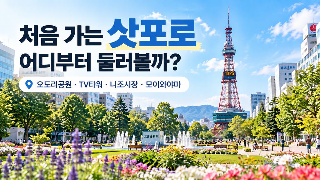 삿포로 여행 가볼만한곳 오도리공원 TV타워 니조시장 모이와야마