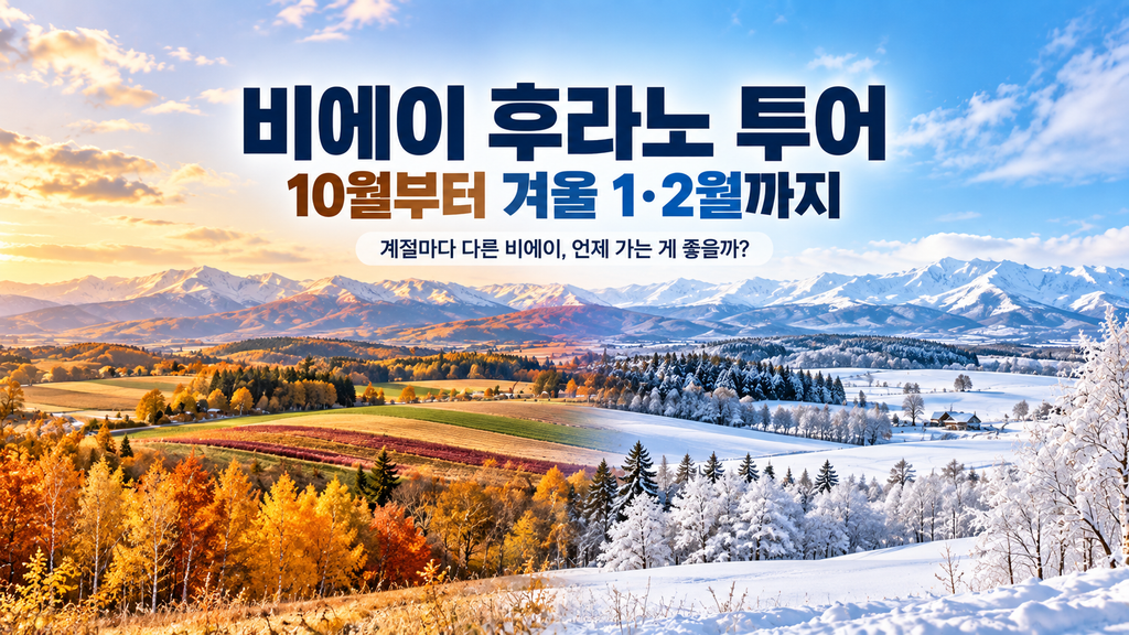 비에이 후라노 투어 10월부터 겨울 1월 2월 계절별 풍경