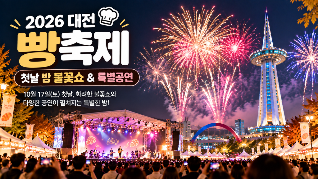 2026 대전 빵축제 10월 17일 첫날 불꽃쇼와 공연