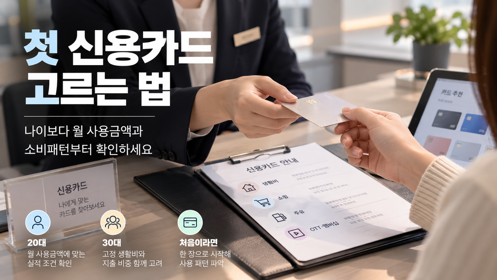 20대 30대 첫 신용카드 고르는 법 월 사용금액 소비패턴 비교